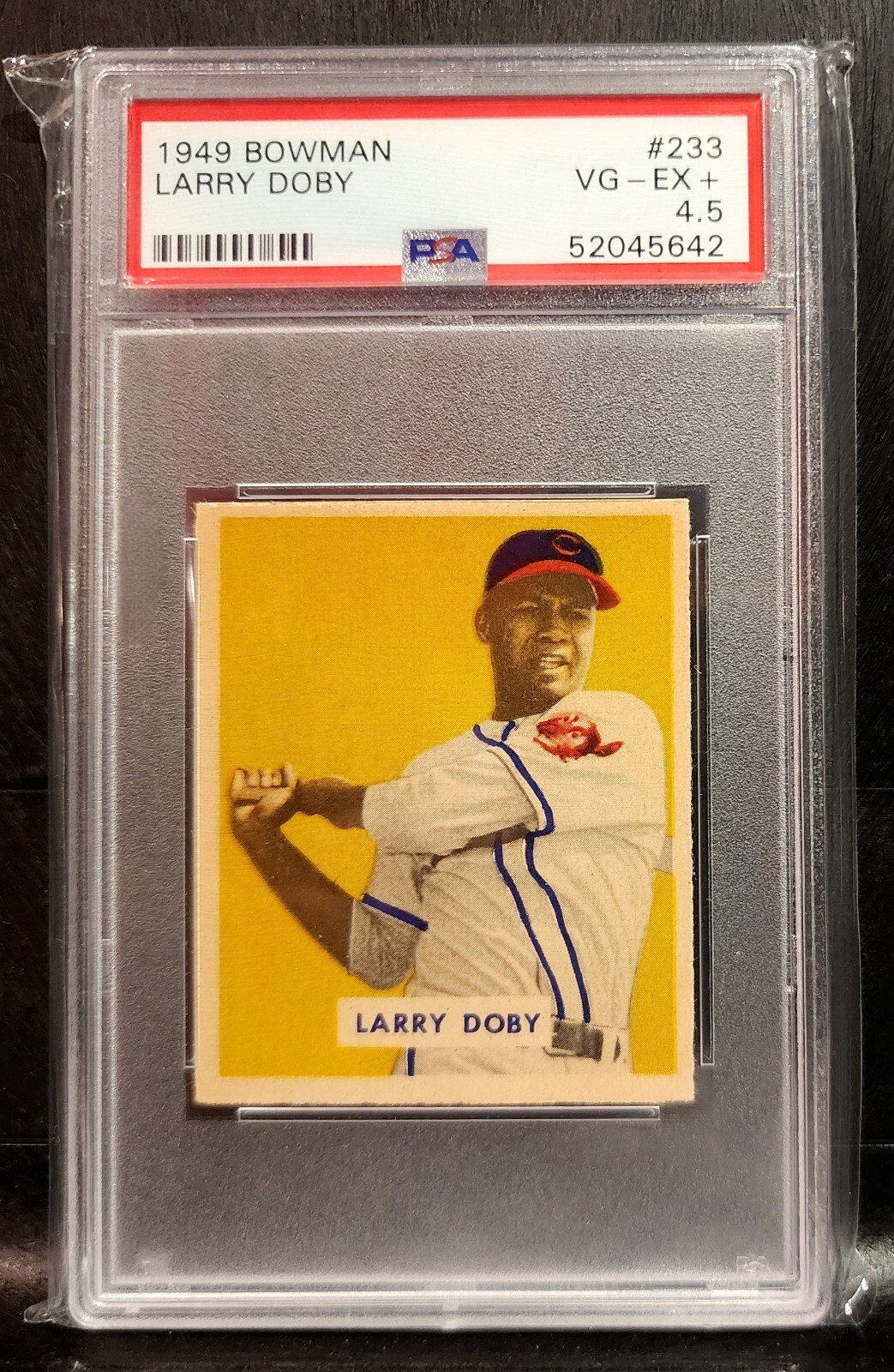 1949 Bowman #233 Larry Doby Cleveland Indians, Rookie Card, PSA 4.5 VG - EX +