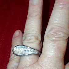 Beautiful sterling silver and rhinestone ring sz 7