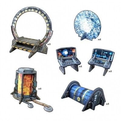 Tabletop Terrain - Sci-fi Dimension Gate (6 Teile) - englisch