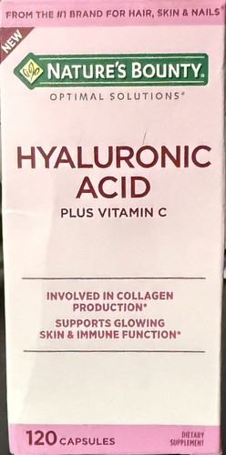 Nature's Bounty Hyaluronsäure plus Vitamin C 120 Kapseln Ablaufdatum 03/2027