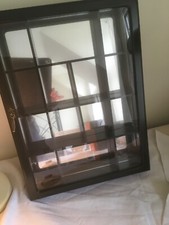 Vintage - Display - Collectors -  Cabinet - Mirrored - Royal Blue  Painted Frame