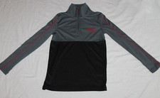 Boys Puma 1/4 Zip Gray/Black Long Sleeve Pullover Shirt Size Small 8 