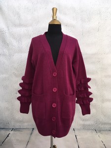 cardigan ruffle sz zara raspberry sweater basic deep