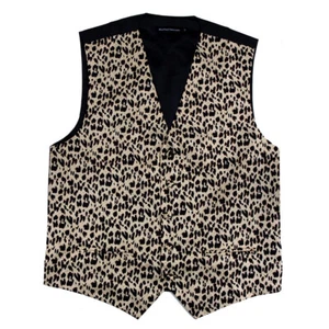 Léopard imprimé sur les animaux Tuxedo VEST ONLY Proms Fashion Waistcoat pour homme
