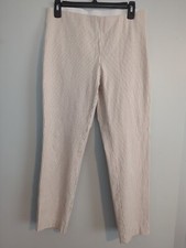 a new day Size 8 W30, L26 Pants Striped Beige White Tapered Leg Stretch CB13 
