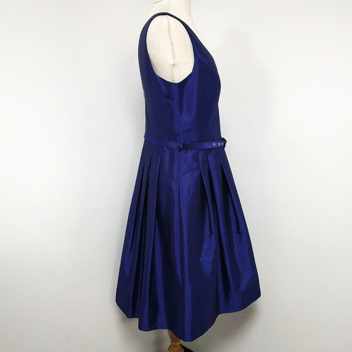 Debut UK Size 12 Blue Belted V-Neck Skater Dress Formal/Occasion New/Tag RRP£85 - Picture 2 of 13