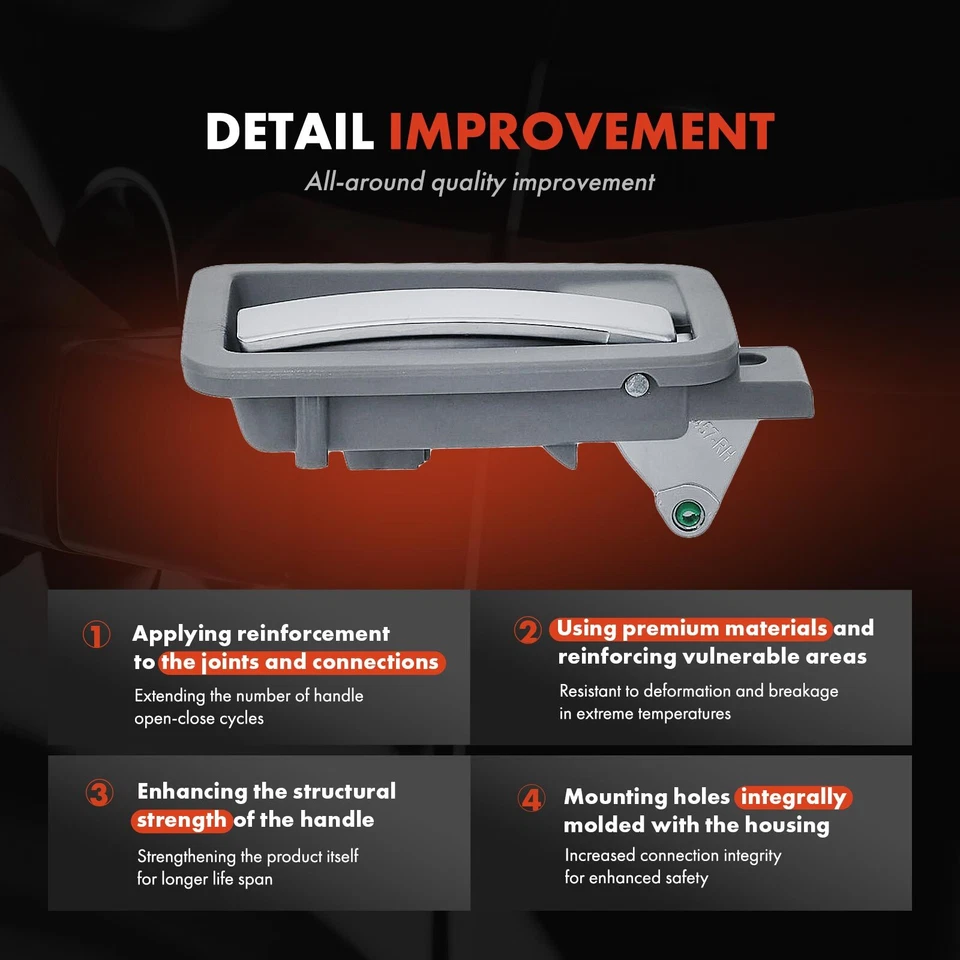 Manija de puerta interior lateral del pasajero para Dodge Durango Dakota Chrysler Mitsubishi Foto 3 de 4