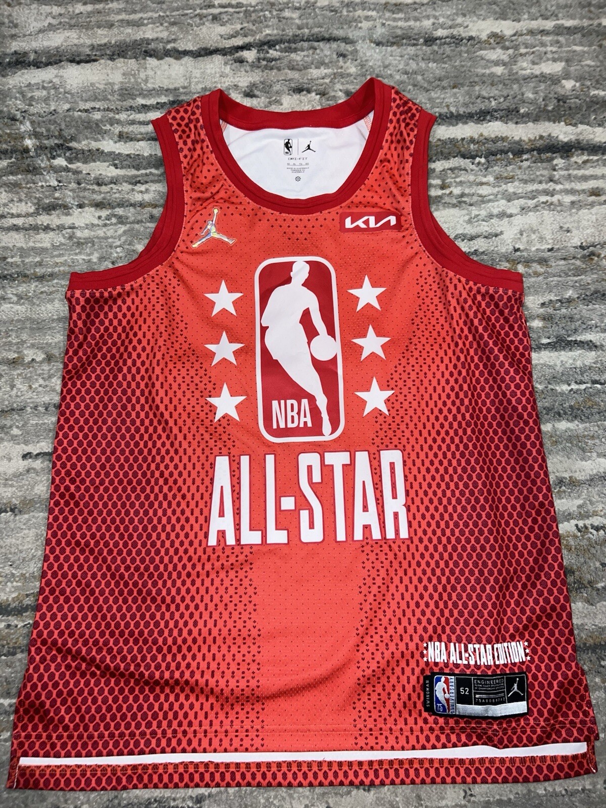 NWOT Damian Lillard 2022 NBA All Star Swingman Jersey Nike Jordan Size 52 XL Red thumbnail 2