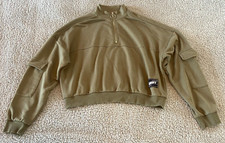 Felpa Don't Call Me Jennyfer verde manica lunga quarto zip cropped taglia M