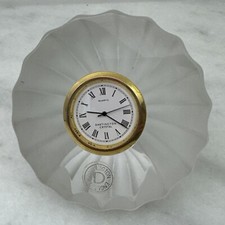 DARTINGTON CRYSTAL GLASS CLOCK " MARINA" DESIGN PAPERWEIGHT Vtg Need Battery