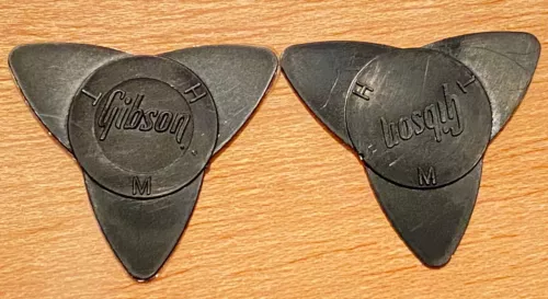 Vintage GIBSON Propeller Guitar Pick -1979 Black- 2 Variations- Up &Down