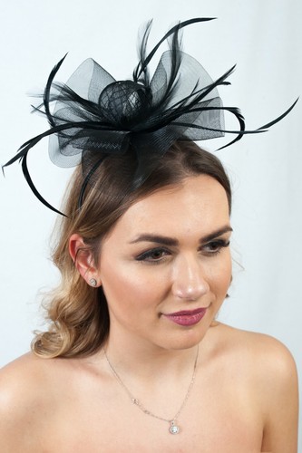 Ladies Black Fascinator Race Day 