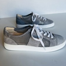 VINCE CAMUTO Breya Women's 7M Sneaker Gray Suede Leather Mesh