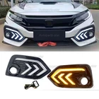 For 2016-2021 Honda Civic Si Hatchback Fog Lights Turn Lamp Bezel Cover DRL LED