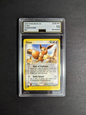 イラストリアス　psa10 AGS 10 Gem Mint Eevee 63/100 EX Sandstorm 2003 E-Reader