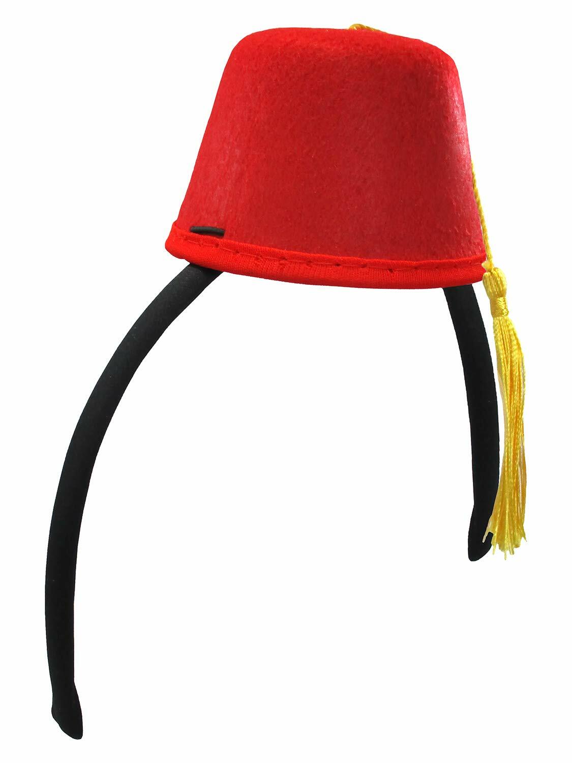 Child Aladdin Womens Abu Mini Red Fez Hat Shriner Headband Costume