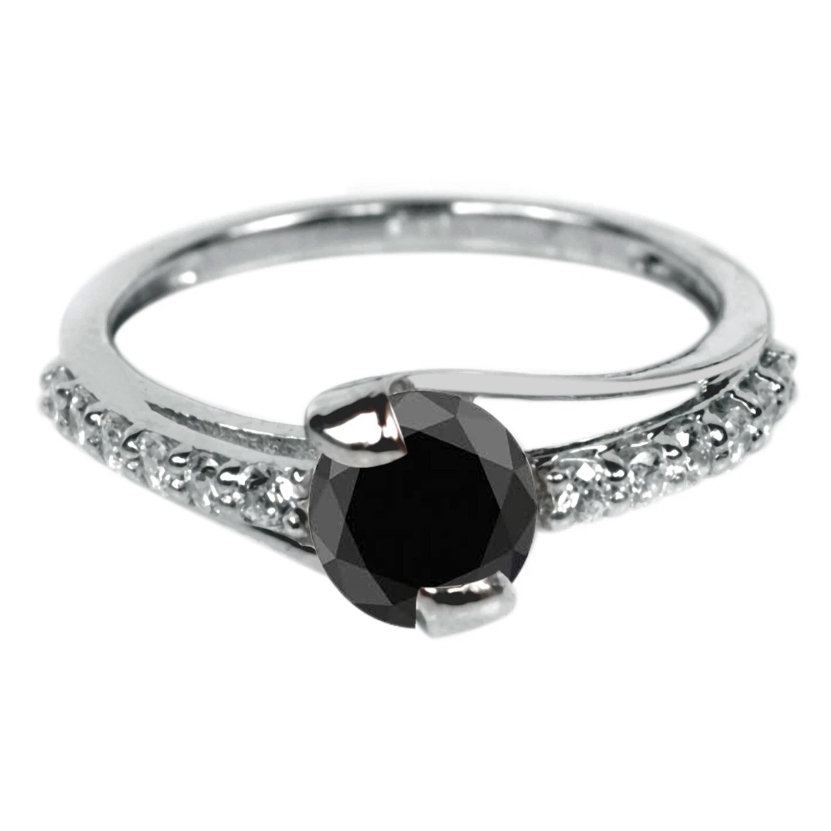 One carat black diamond ring sale