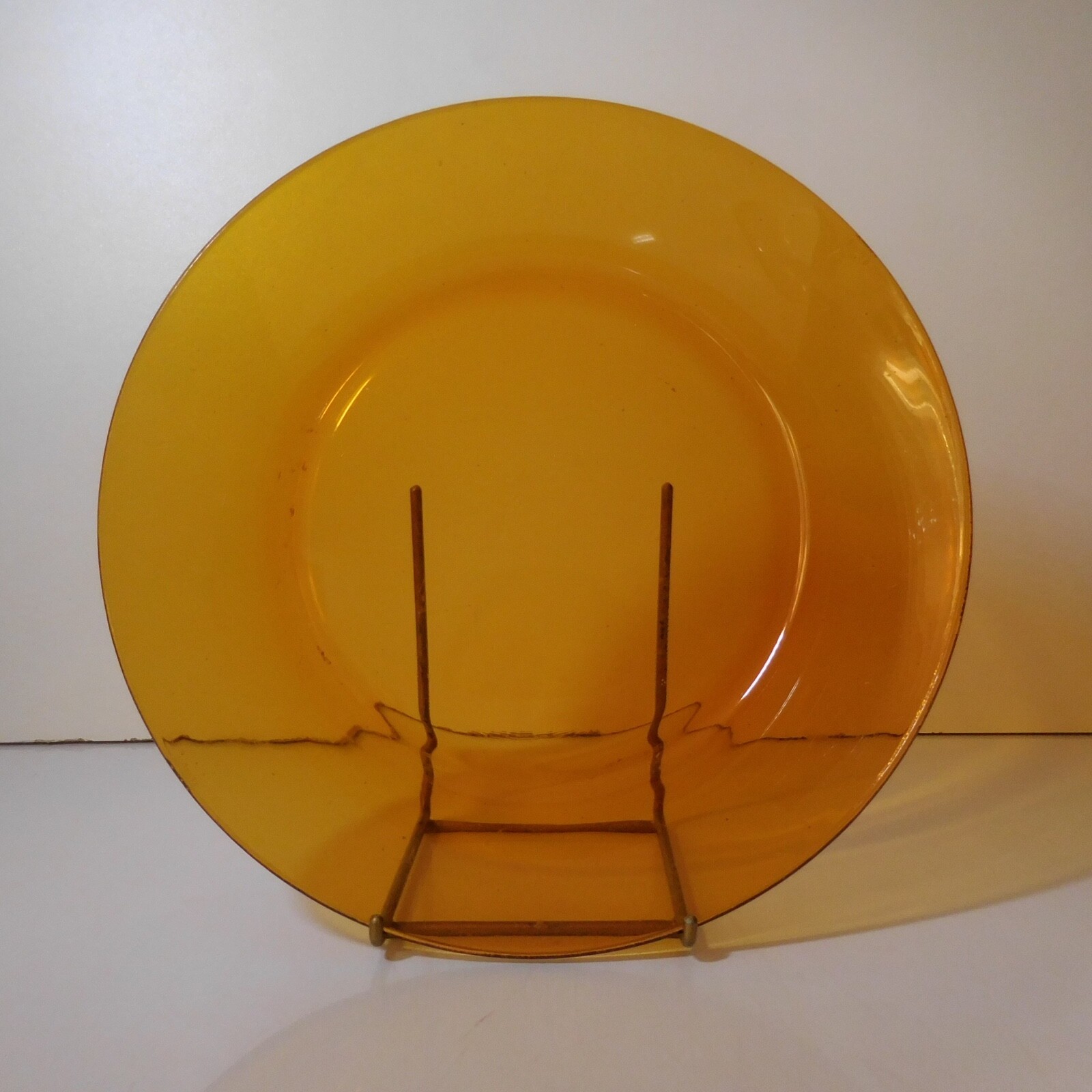 Round empty pocket art deco glass orange vintage design Duralex France N8434