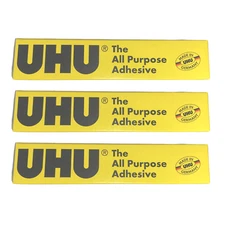 3 UHU Glue 20 ml. All Purpose Adhesive Tube Crystal Clear All Materials Repair
