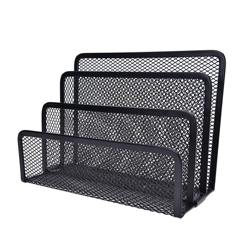 Black Mesh Letter Paper File Storage Rack Holder Tray Organiser Desktop Offil Ni - Picture 4 of 9