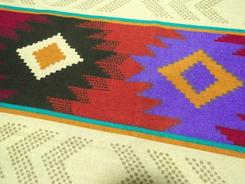 VTG Cranston Printworks Cotton Fabric Bold Abstract Geometric Remnant 25" x 44” - 第 6/8 張圖片