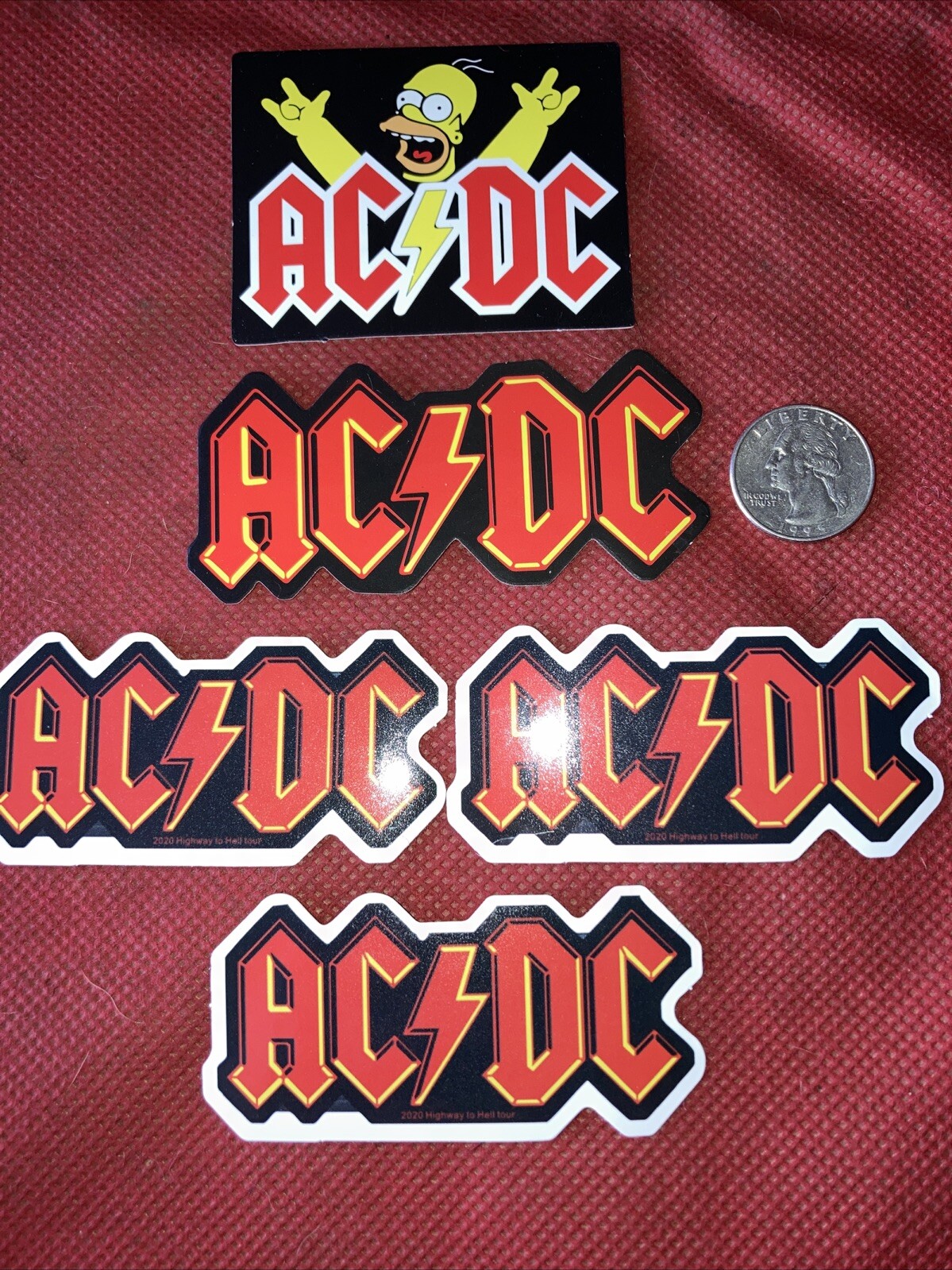 ACDC Stickers (5) AC DC Decals Homer Simpson Skateboard | eBay
