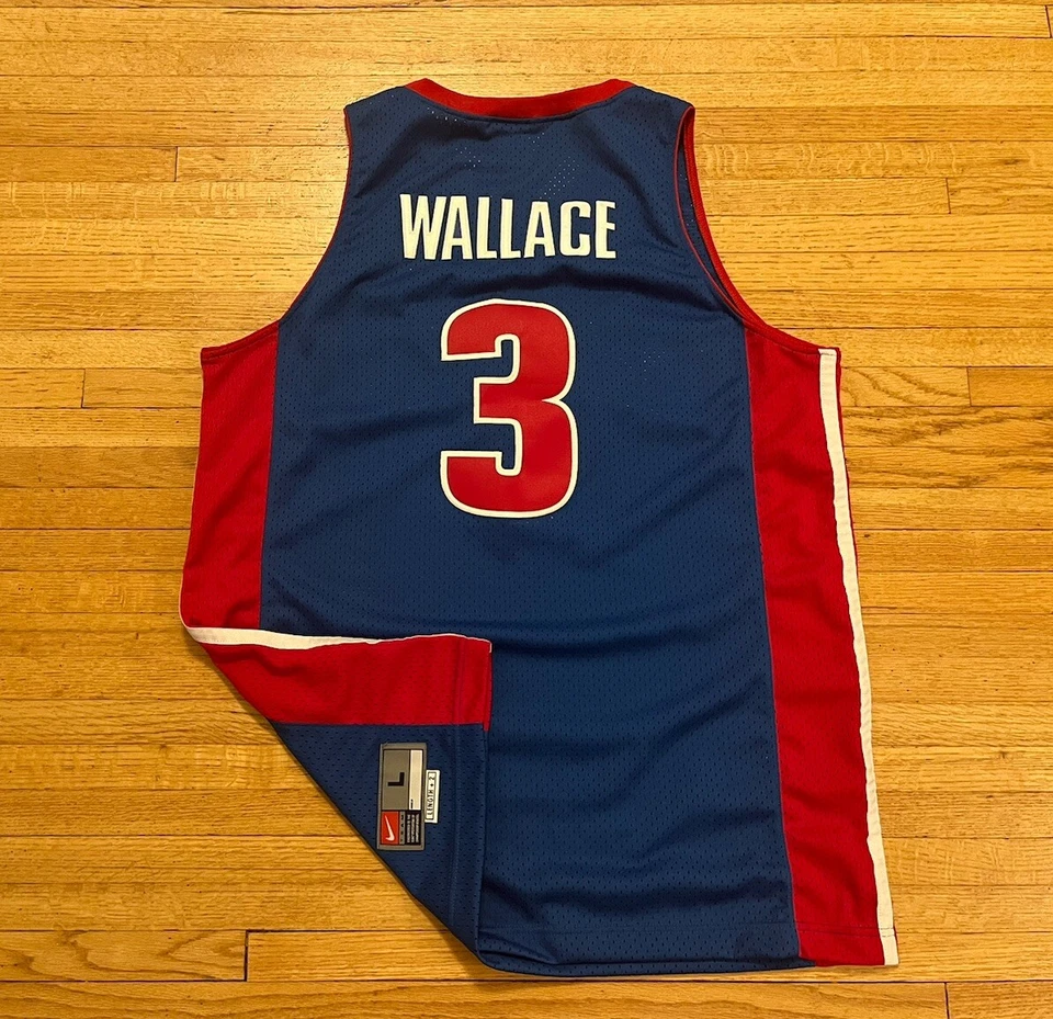 底特律活塞队 Ben Wallace 耐克 Swingman 球衣 男式 L 退役号码 二手状况完好 NBA — 第 2/4 张图片