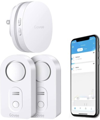 WiFi Water Sensor 2 Pack, 100dB Adjustable Alarm and App Notifications
