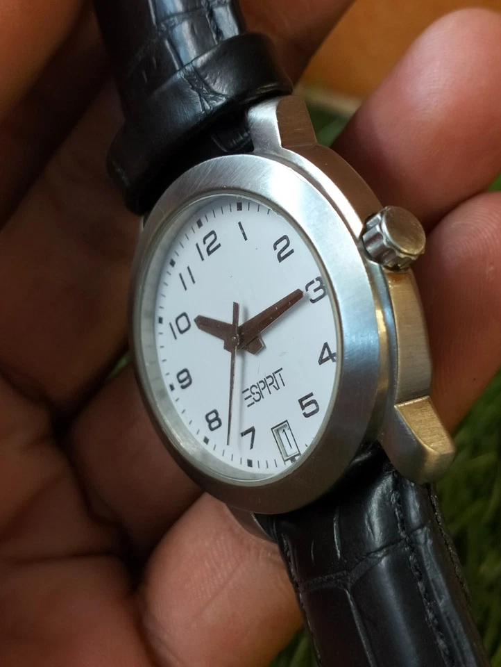 ESPRIT КВАРЦ БЕЛЫЙ ЦИФЕРБЛАТ ДАТА УНИСЕКС ВЗРОСЛЫХ АРАБСКИЕ ИНДЕКСЫ ВИНТАЖНЫЕ ЧАСЫ - Изображение 3 из 4