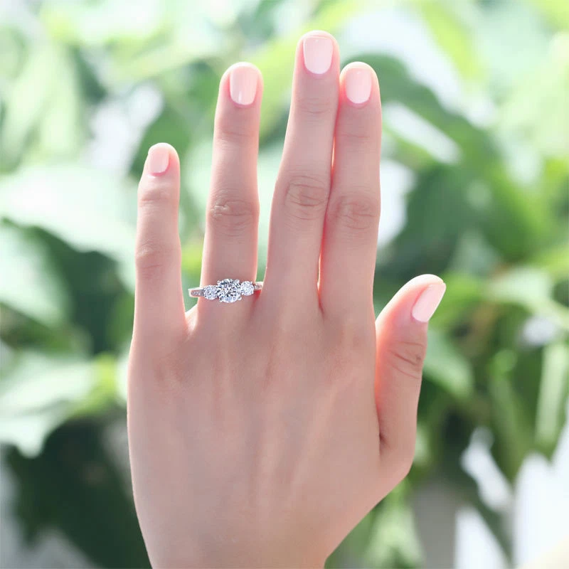 ANELLO TRILOGY IN ARGENTO 925 RODIATO CON ZIRCONI BIANCHI ★ GIOIELLERIA - Immagine 4 di 4