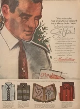 1956 Manhattan Shirt Co Madison Ave NYC PRINT AD Man Who Has Everything VTG 50s