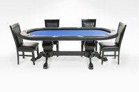 Bbo Poker Elite 6 Piece Poker Dining Table Set With Dining Chairs Blue on sale Bbo Poker Elite 6 Piece Poker Dining Table Set With Dining Chairs Blue on sale