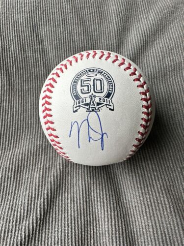 MIKE TROUT Signed ANGELS 50TH ANNIVERSARY Logo ROMLB Baseball MLB authentication - Afbeelding 1 van 4