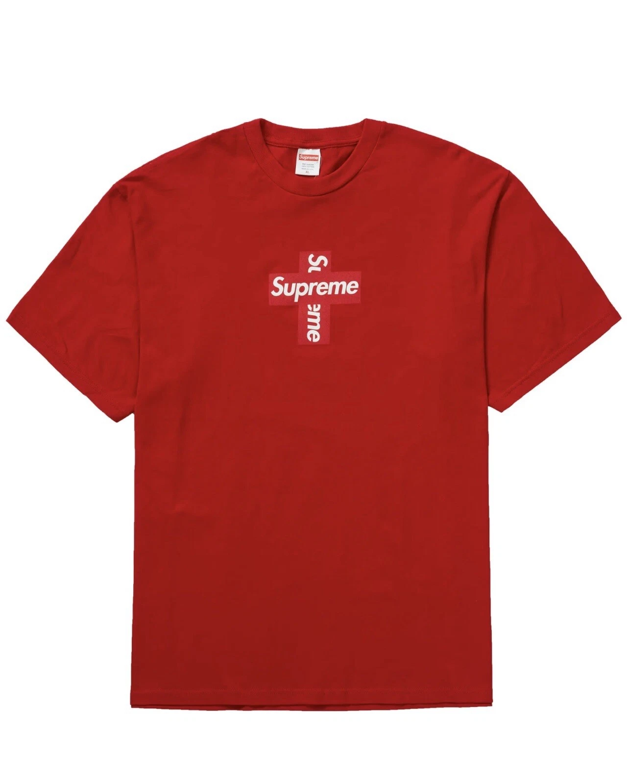 Supreme Cross Box Logo T shirt Rouge Taille Grand Neuf Dans Sac