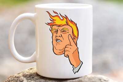 Tasse Humoristique Donald Trump – "Not Guilty" Avec Affiche, 284ml, Métal Blanc
