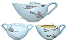 Hull Serenade Regency Blue Tea Set - Teapot, Creamer, Sugar and Lid
