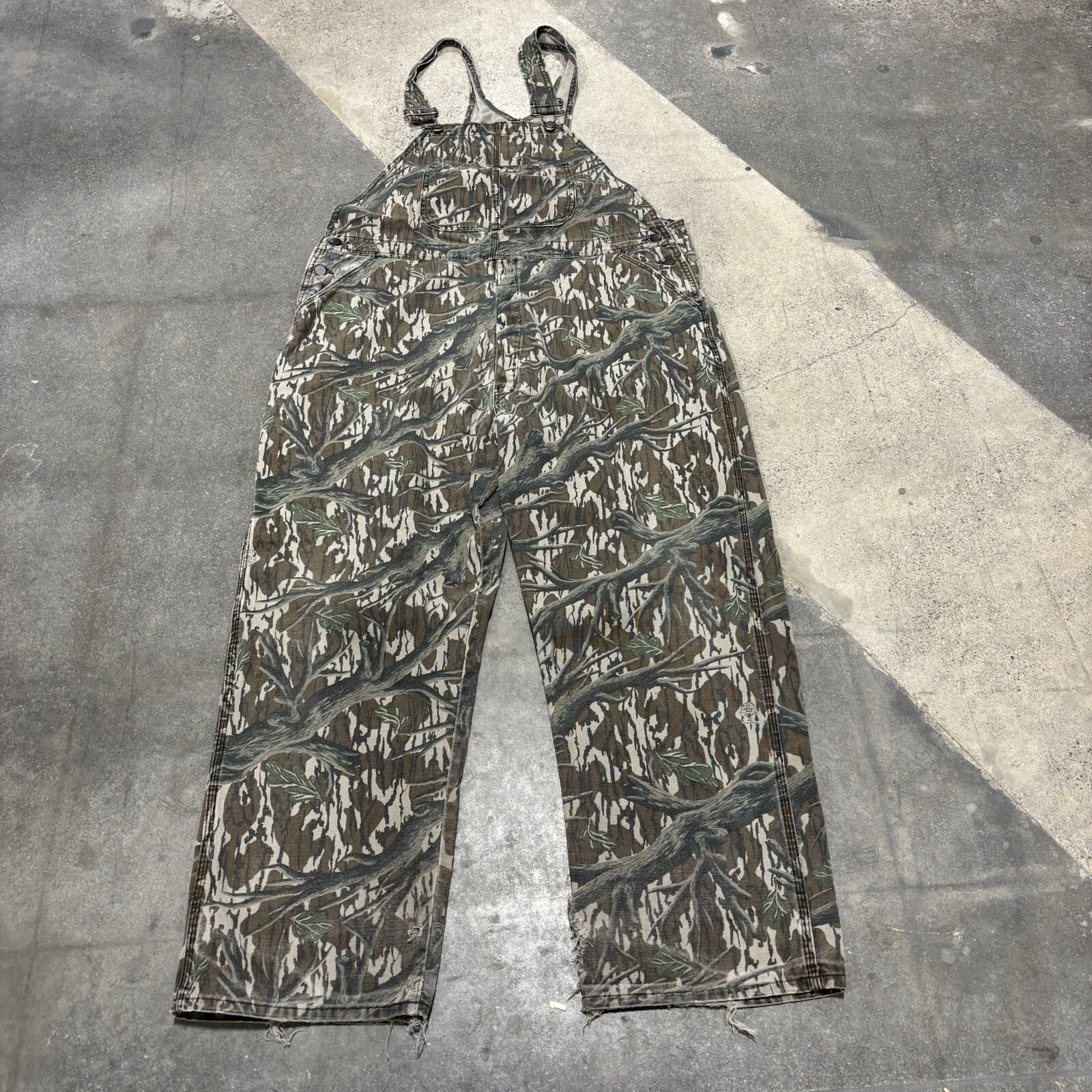 Vintage Mossy Oak Overalls Men's 40x31 Camouflage Cotton Trebark FLAWS*