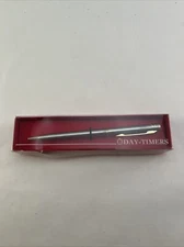 Vintage NOS Day Timer Ball Point Pen Case Rare Gift Silver Tone