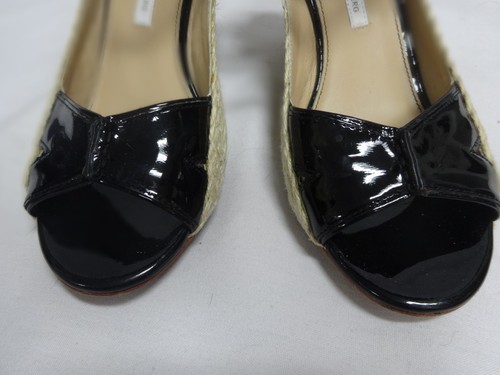 Diane Von Furstenberg Women's Patent Leather Wedges Open Toe Shoes Size 9M - Picture 11 of 12