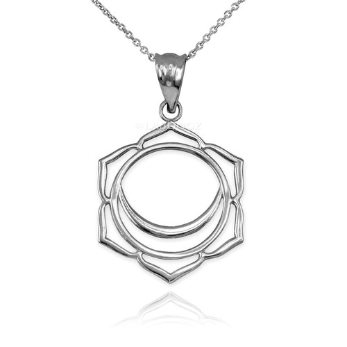 Sterling Silver Svadhishthana (Creativity) 2nd Chakra Yoga Pendant Necklace - Picture 7 of 10