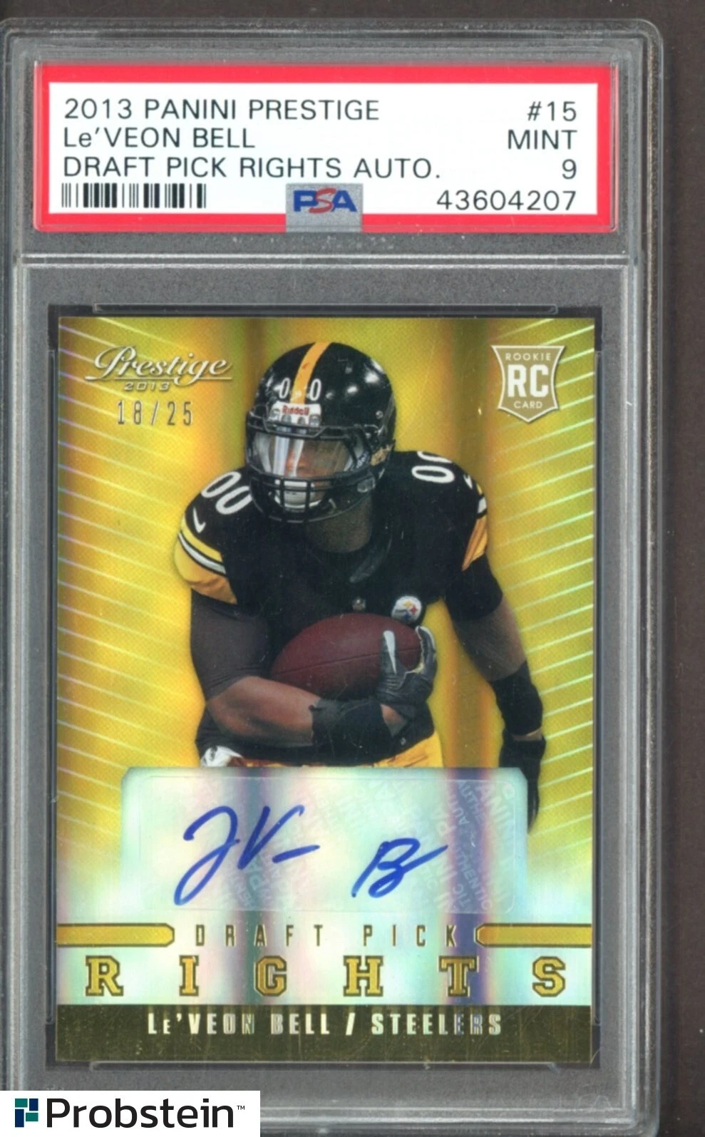 Le'Veon Bell Panini Prestige Draft Pick Rights Autograph #15 Base