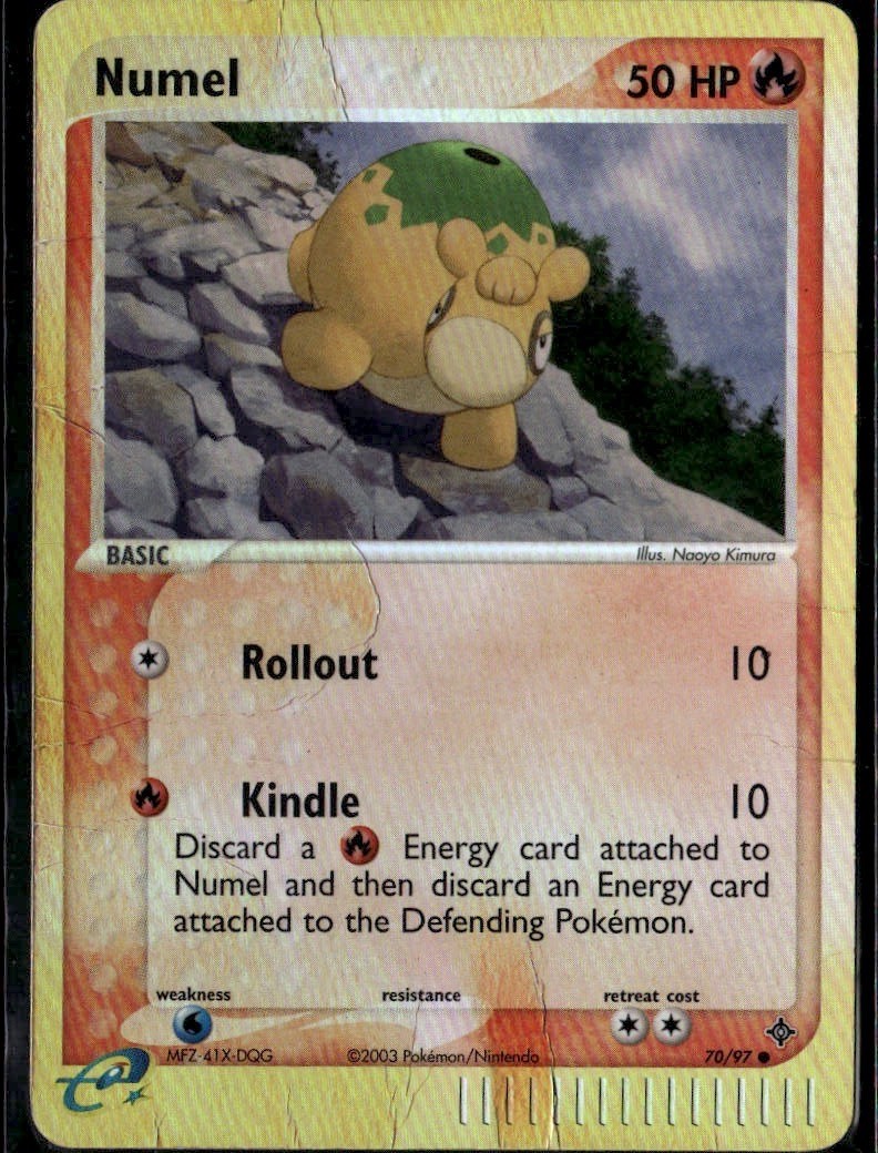 Numel Common EX Dragon 70/97 Fire Reverse Holo Pokemon Card