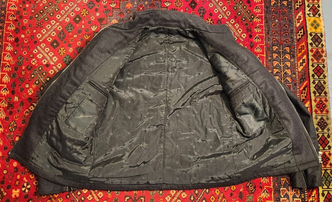 NEW $1375 MONTECORE  STUNNING BOMBER GRAY WOOL 40 , image 7