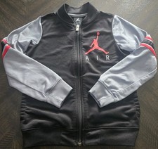 Air Jordan Kids Size 6 Medium Grey Black Red Training Track Jacket Gray Spring