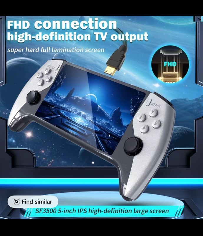Sf3500 Retro Game Console 64GB, Portable Video Game Machine with 20000+ Classic