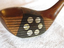 VINTAGE LONG BURKE FANCY FACE SPOON WOOD LEATHER GRIP rare