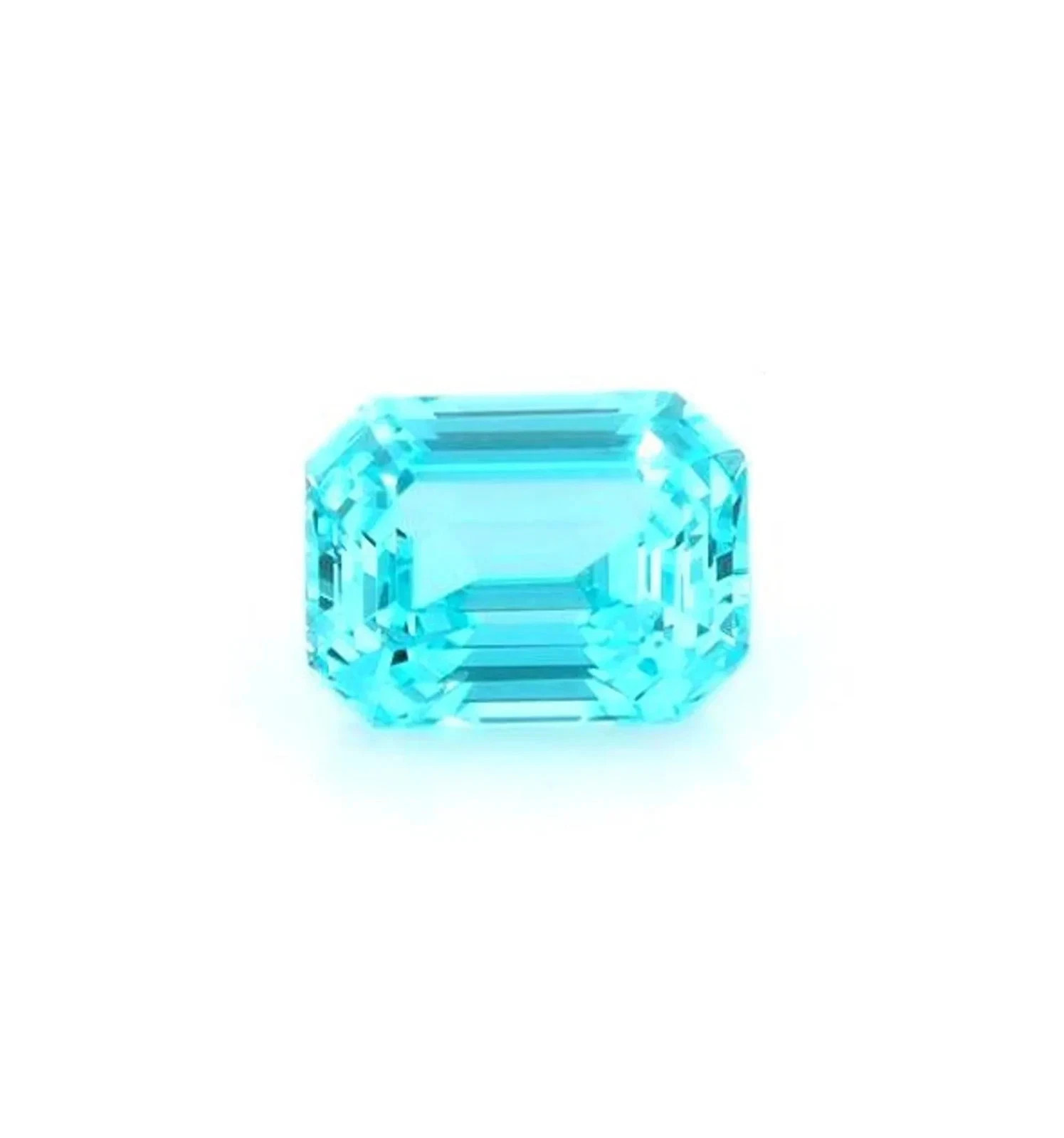 Natural 10 Ct Paraiba Tourmaline Neon blue Emerald Cut Loose Gemstone Certified
