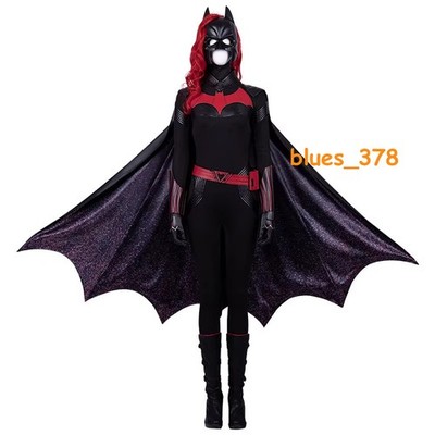 Halloween Batwoman Kate Kane Bodysuit Shoes Cosplay Custome Set Women Accessorie