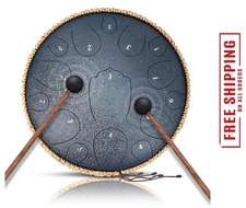 Steel Tongue Drum 15 Notes 14 Inch D-Key Panda Balmy Drum Percussion Instrument