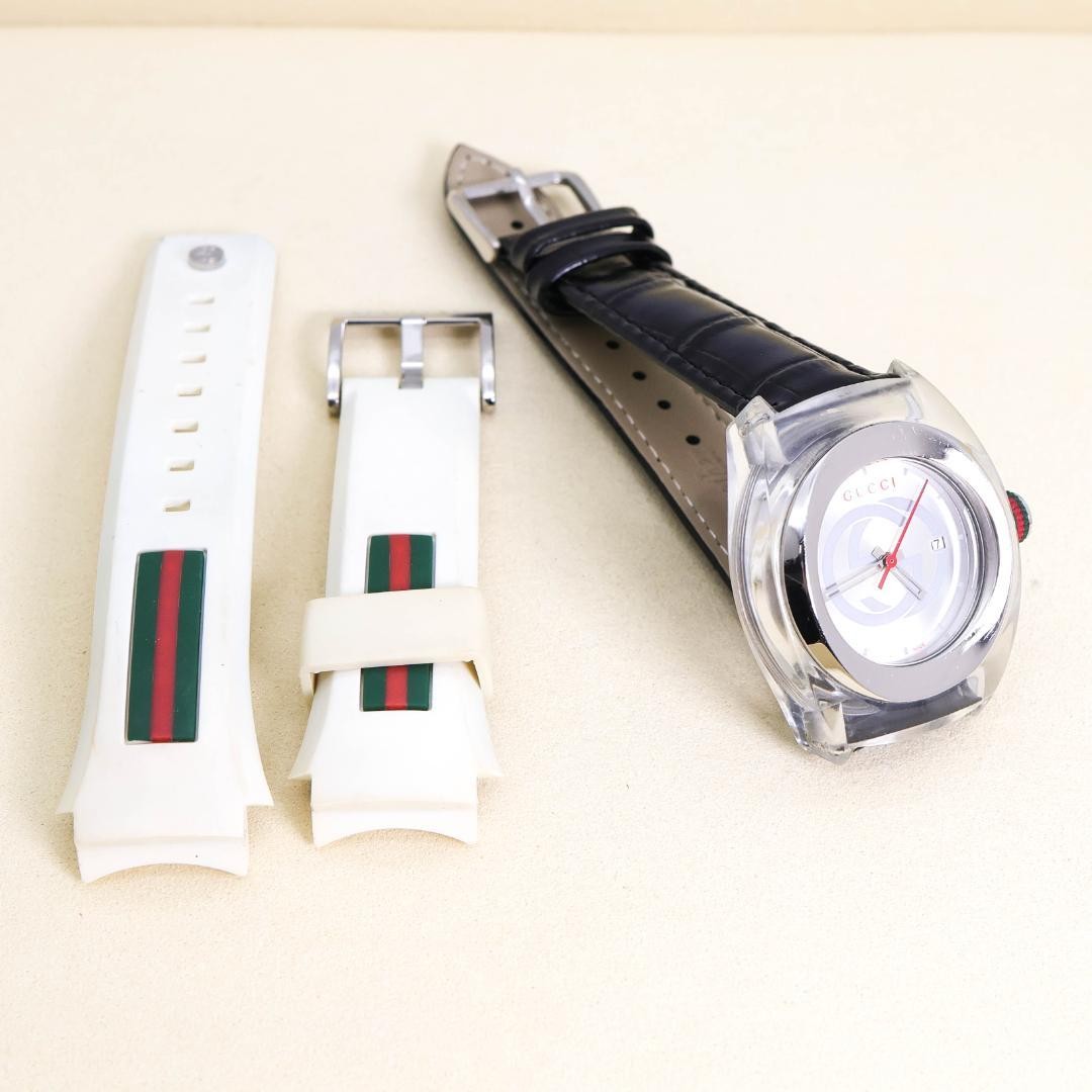 Operational GUCCI Watch Sync Interlocking G Clear… - image 9